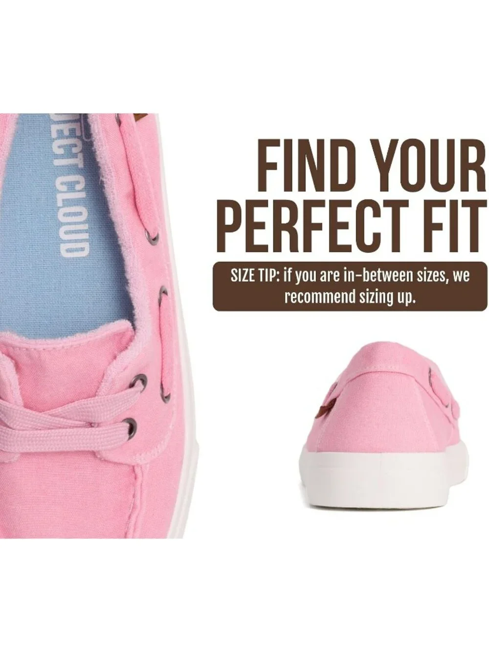 Womens Parfait Pink Canvas Cloud Canvas Sneakers Memory Foam Slip On Loafers